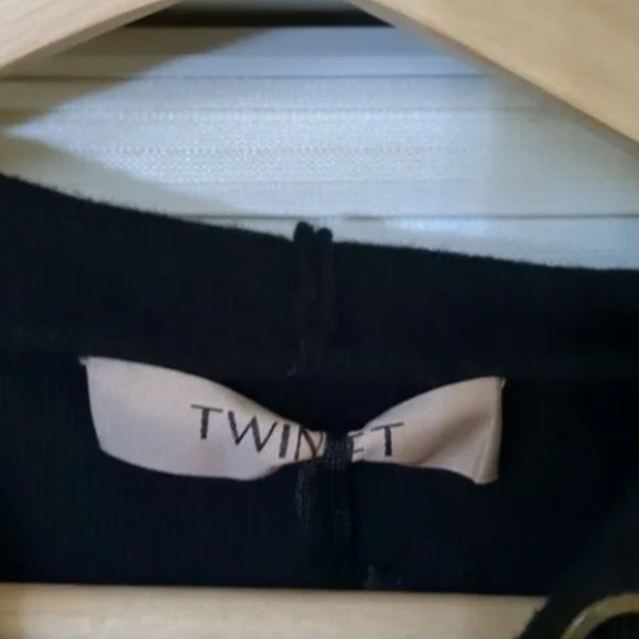 Twinset Milano Black knit hooded long sleeve sweater size XS. - Picture 3 of 4